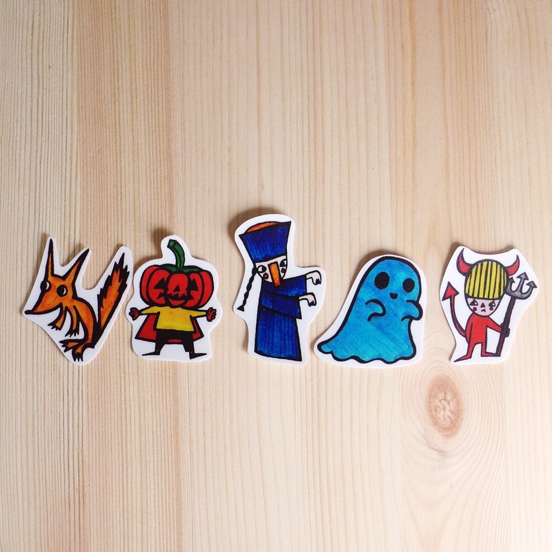 防水贴纸 小恶魔贴纸包 1包5入 - 贴纸 - 纸 多色