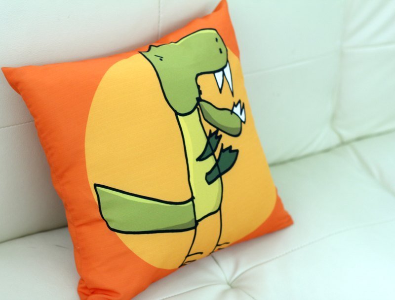 只吃肉不吃菜的大暴龙抱枕套 - 枕头/抱枕 - 其他材质 橘色
