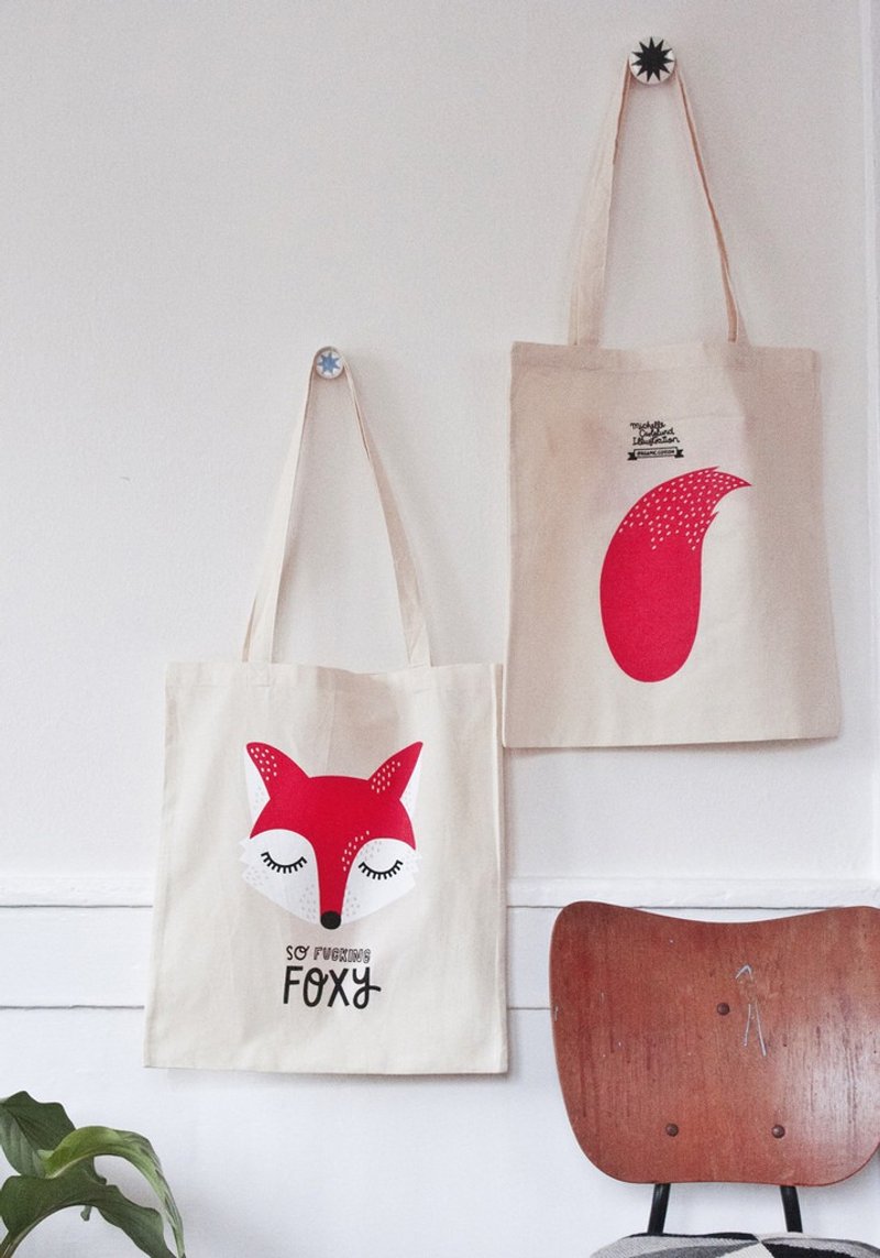 丹麦Michelle Carlslund 小狐尾巴帆布托特包 - 侧背包/斜挎包 - 其他材质 