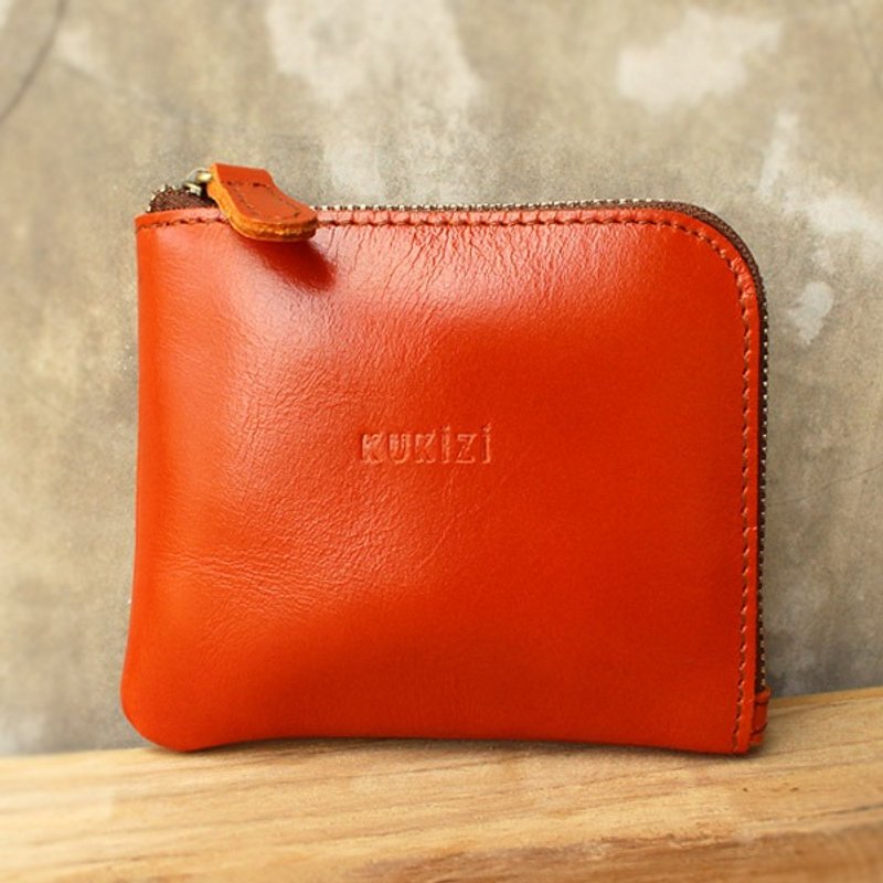 Wallet - Side皮制短夹-橙色 - 皮夹/钱包 - 真皮 