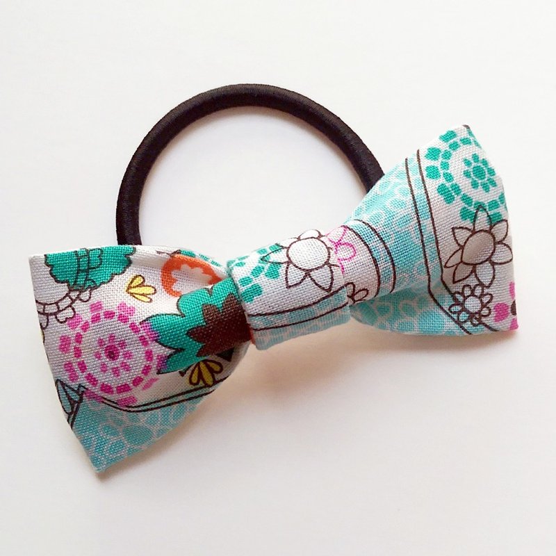 纯手工 美式花布 蝴蝶结发束 - 发饰 - 其他材质 蓝色