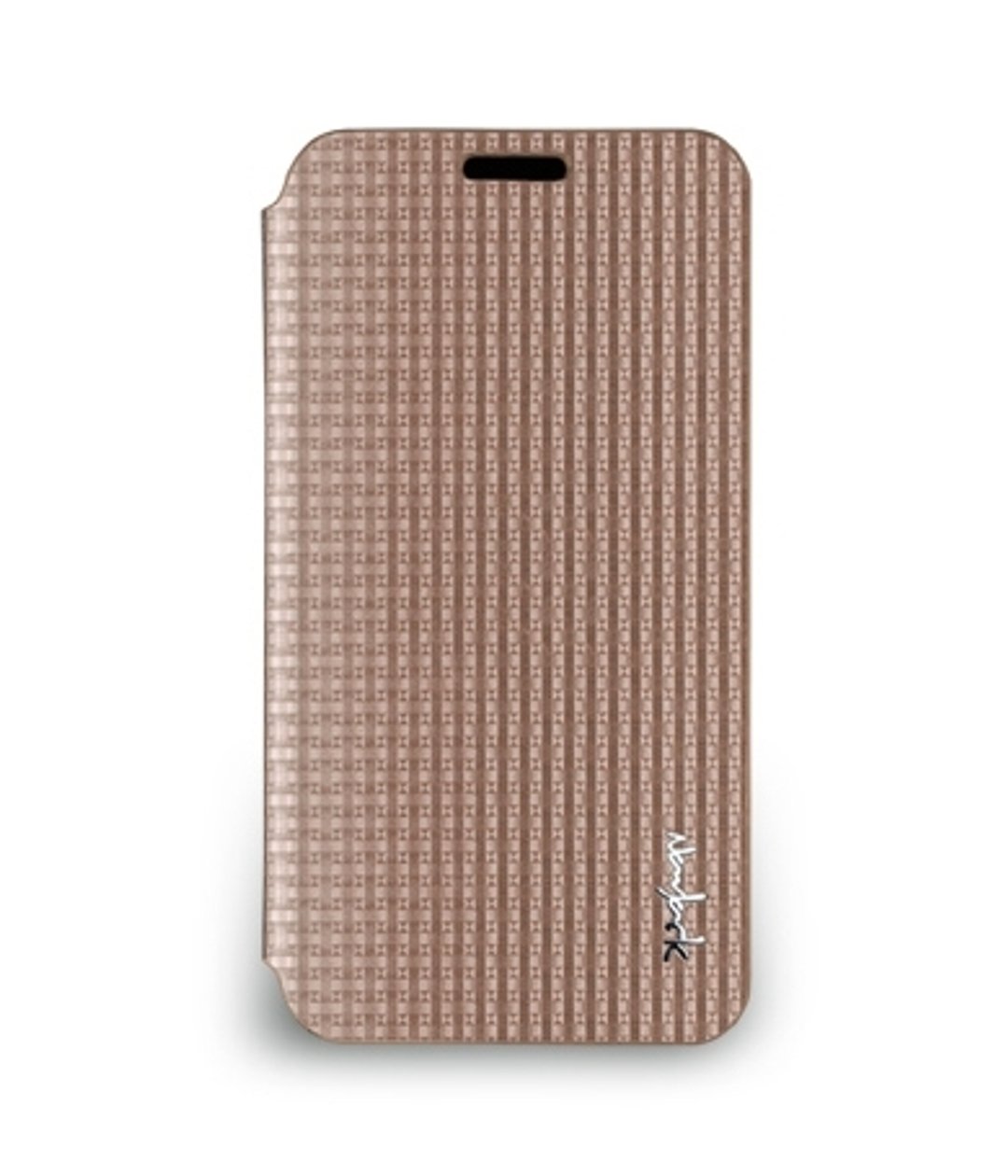 Galaxy S5 丝光格纹侧翻站立式皮套- 玫瑰金 - 其他 - 真皮 金色