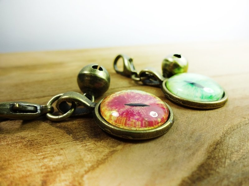 [Cat EYE 系列] 16mm 1/4弧面玻璃 **宠物吊牌。铃铛吊饰** - 项圈/牵绳 - 其他金属 多色