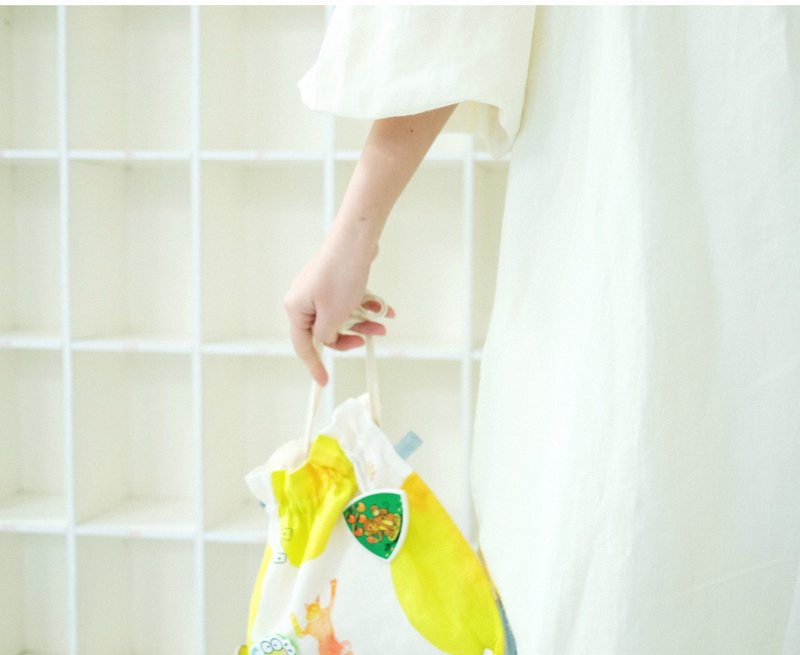 冥王星探测号/束口袋 - 侧背包/斜挎包 - 棉．麻 黄色