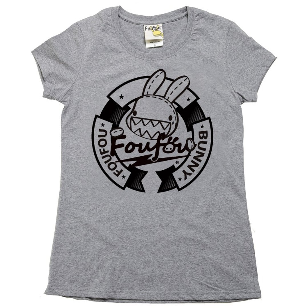 《Foufou》-植绒短t-shirt-Foufou Circle（灰） - 女装 T 恤 - 其他材质 灰色