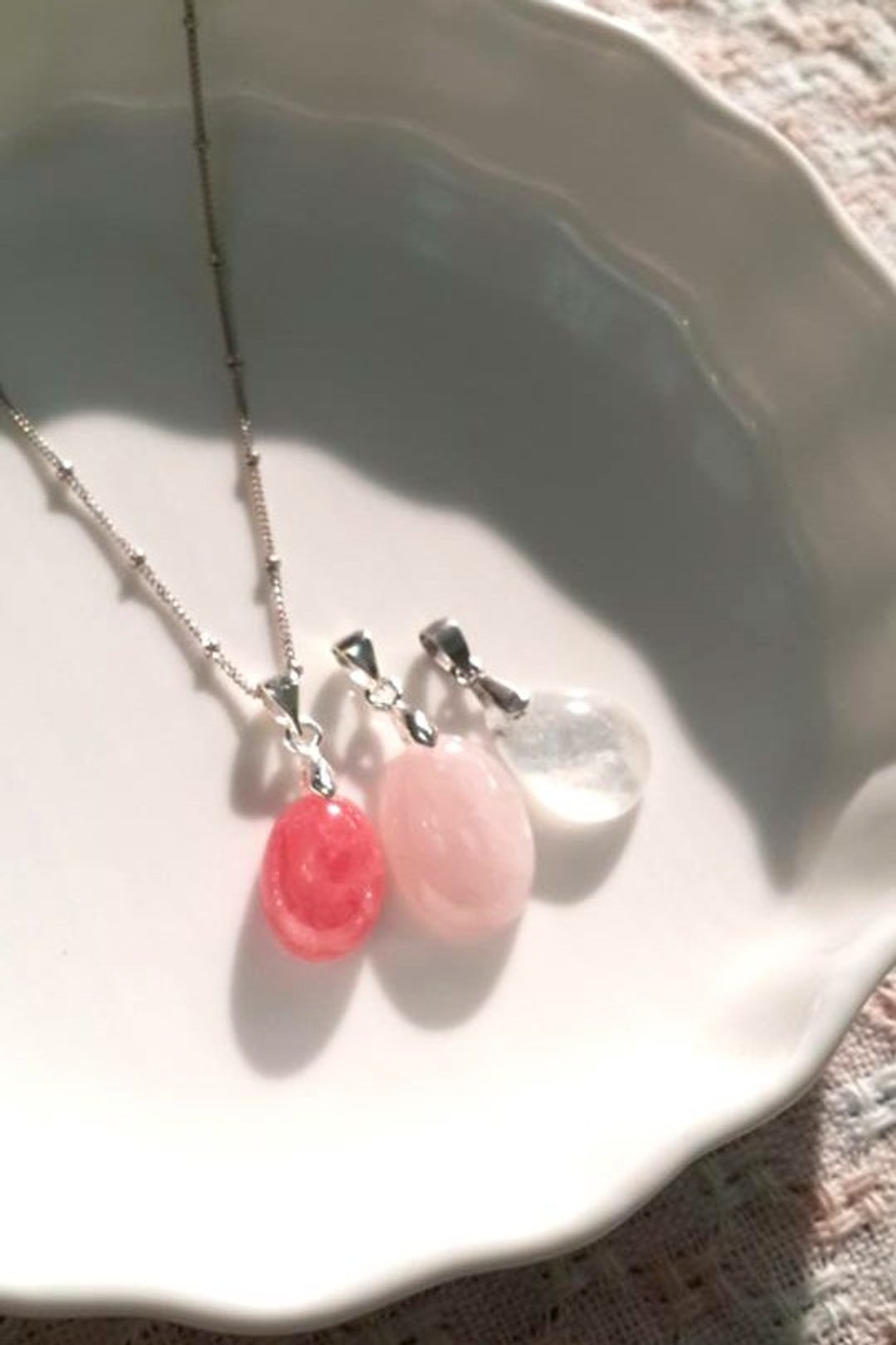 925纯银＿babyheart＿粉晶纯银坠 - 项链 - 宝石 粉红色