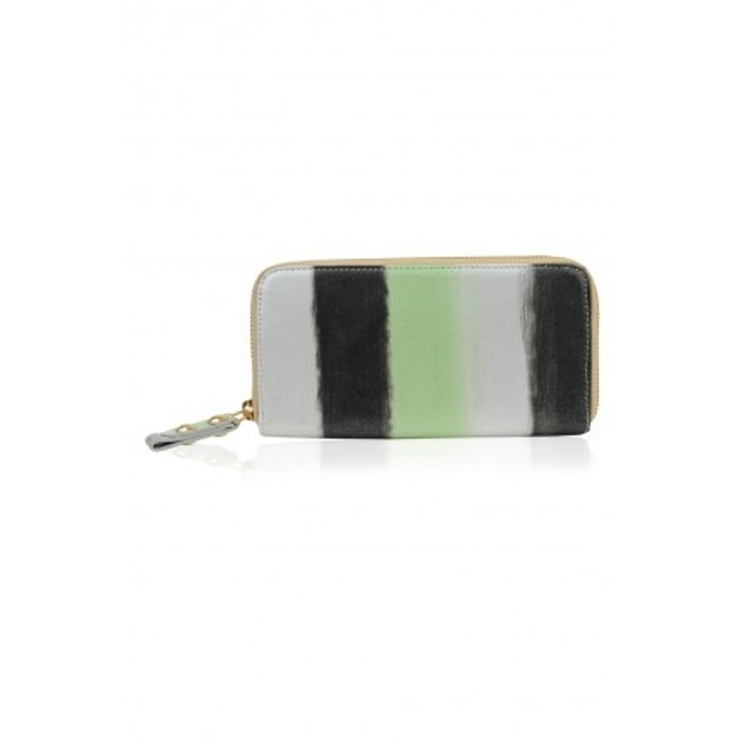 ISABELLA WALLET HAND-PAINTED LEATHER (SILVERY LIME) - 皮夹/钱包 - 真皮 多色