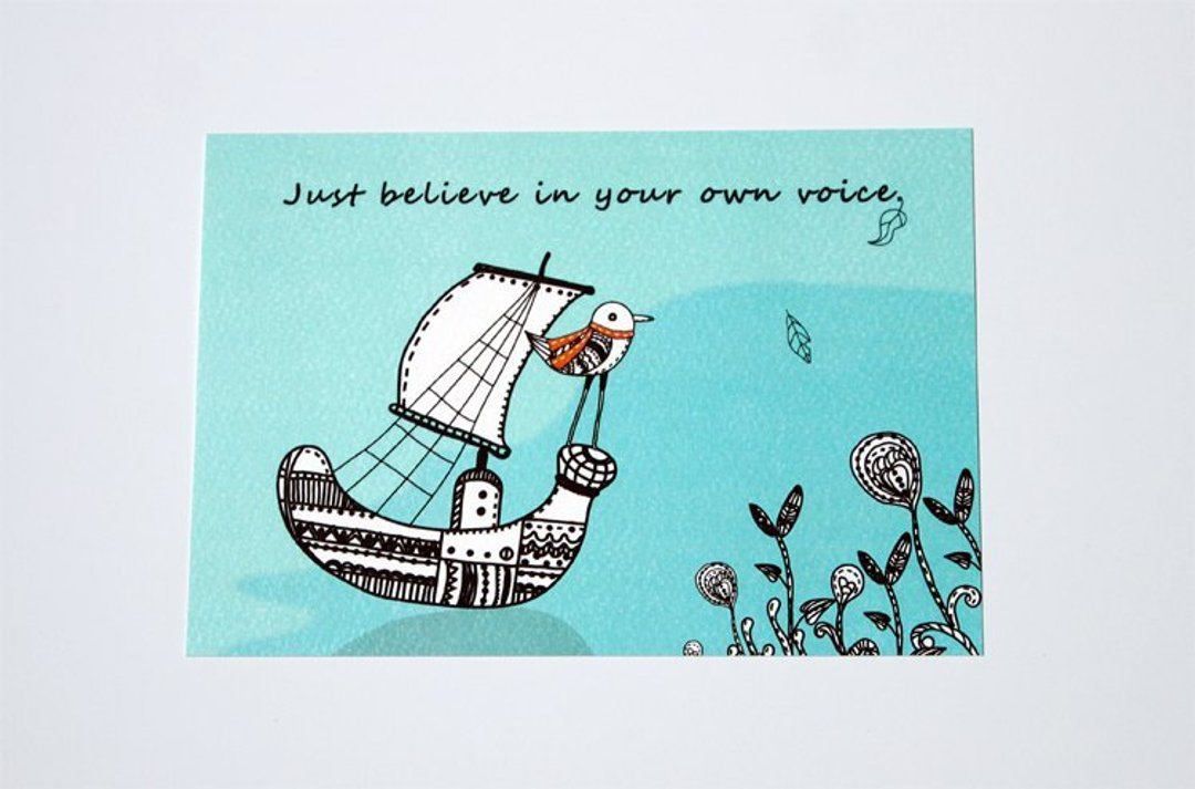 Just believe in your own voice  明信片 - 卡片/明信片 - 纸 蓝色