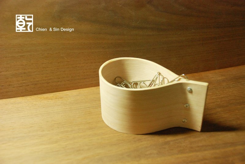 曲木盒系列 - 笔筒/笔座 - 木头 卡其色