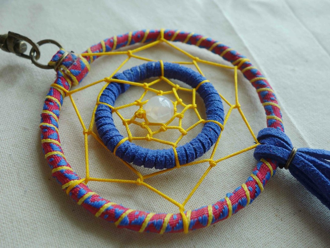 ~米+熊~ 捕梦网 Dreamcatcher (钥匙圈/蓝) - 钥匙链/钥匙包 - 其他金属 蓝色