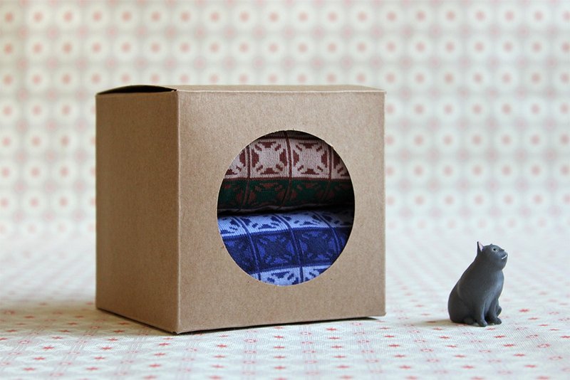 印花乐厚中长袜两件组 - 旧花砖 - 袜子 - 其他材质 