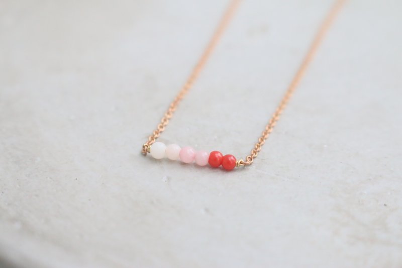 天然石 蛋白石 黄铜 手链(0380)双数烧 - 手链/手环 - 宝石 红色