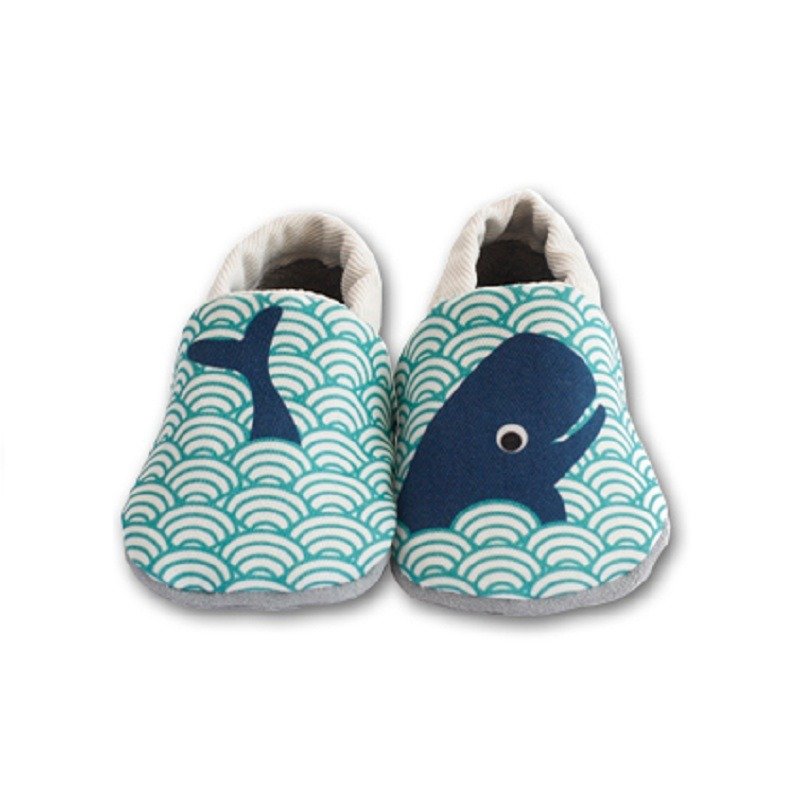 【欧洲制】跳舞的鲸鱼 First baby shoes 手工软底学步鞋/室内鞋 - 童装鞋 - 其他材质 