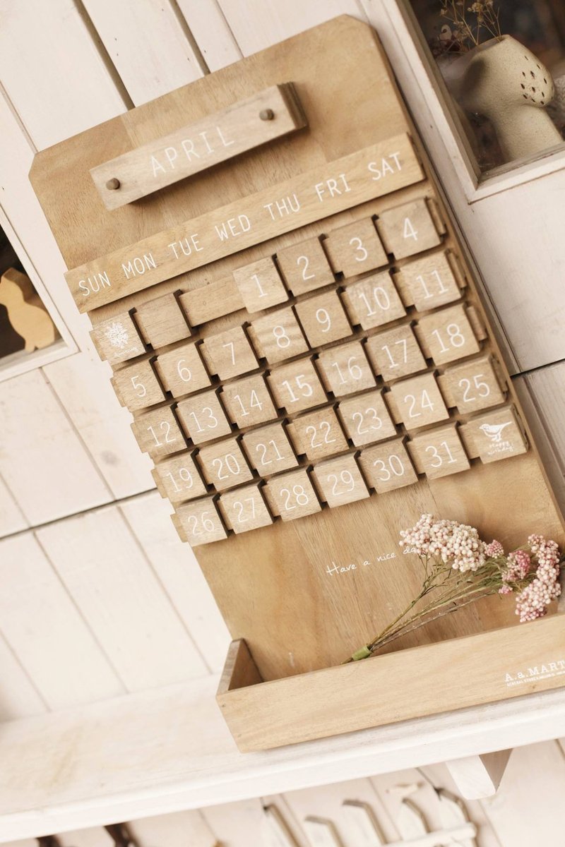 【好日恋物】木制万年历 - 摆饰 - 木头 咖啡色
