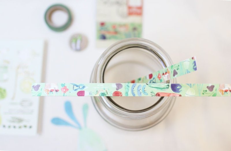 Fion stewart日本制和纸胶带-野菜 veggie harvest - 纸胶带 - 纸 绿色