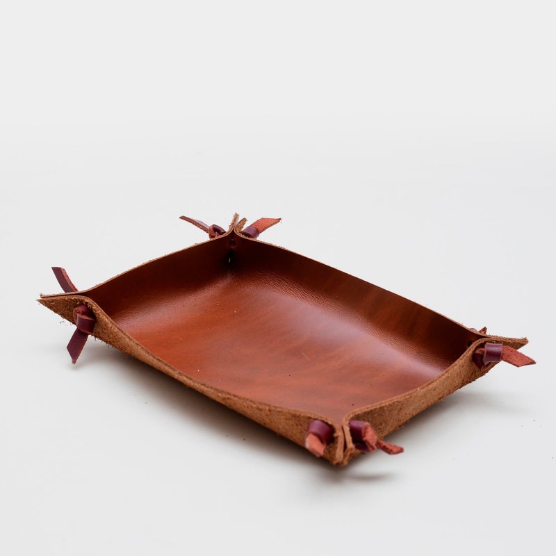 【皮管家】牛皮置物盘 皮革置物盒 托盘 leather trays 饰品盒 定制刻字当入厝礼物 新婚礼品 - 收纳用品 - 真皮 咖啡色