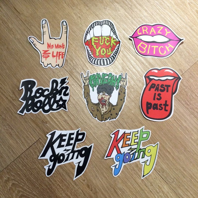防水撕不破的巨大版贴纸 行李箱贴 安全帽贴 摇滚万岁 Keep Going - 贴纸 - 纸 