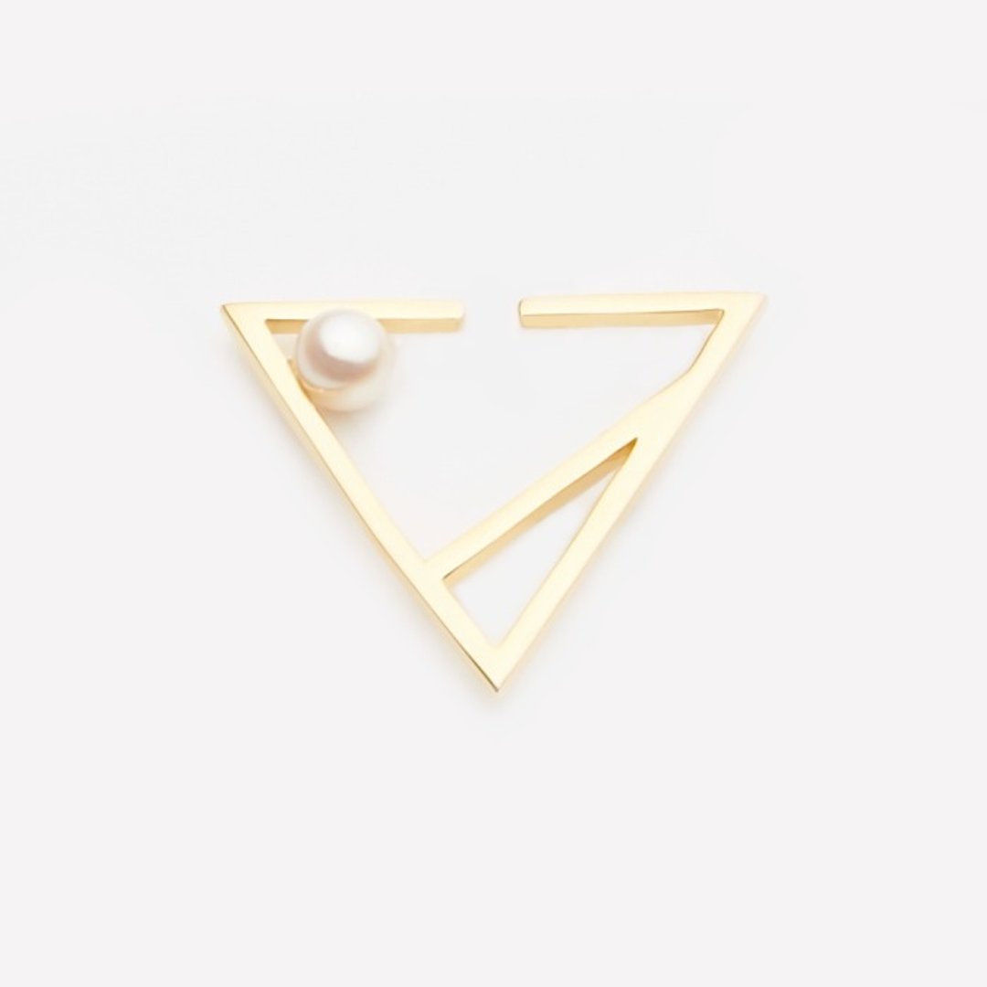 率性简约 / Kenza earring 单支 - 耳环/耳夹 - 其他金属 金色
