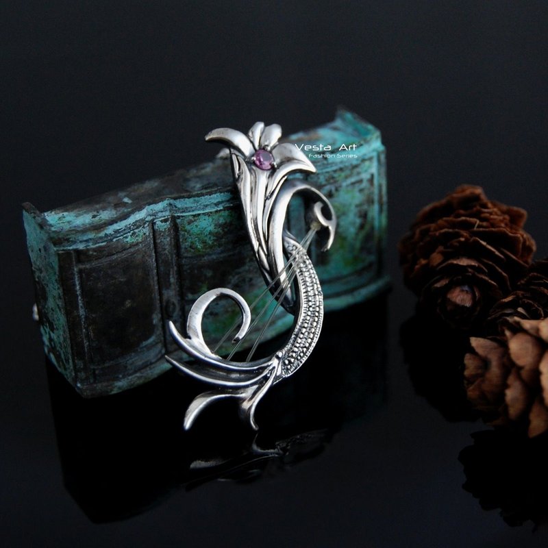 奥菲斯的忧郁(银项链、银链60厘米) - 项链 - 纯银 