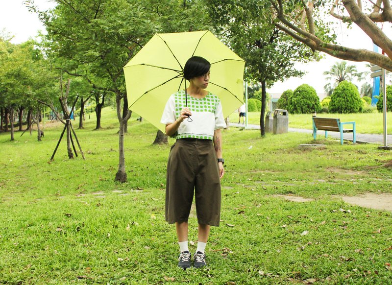 抹茶团子口袋短版上衣 - 女装上衣 - 其他材质 绿色