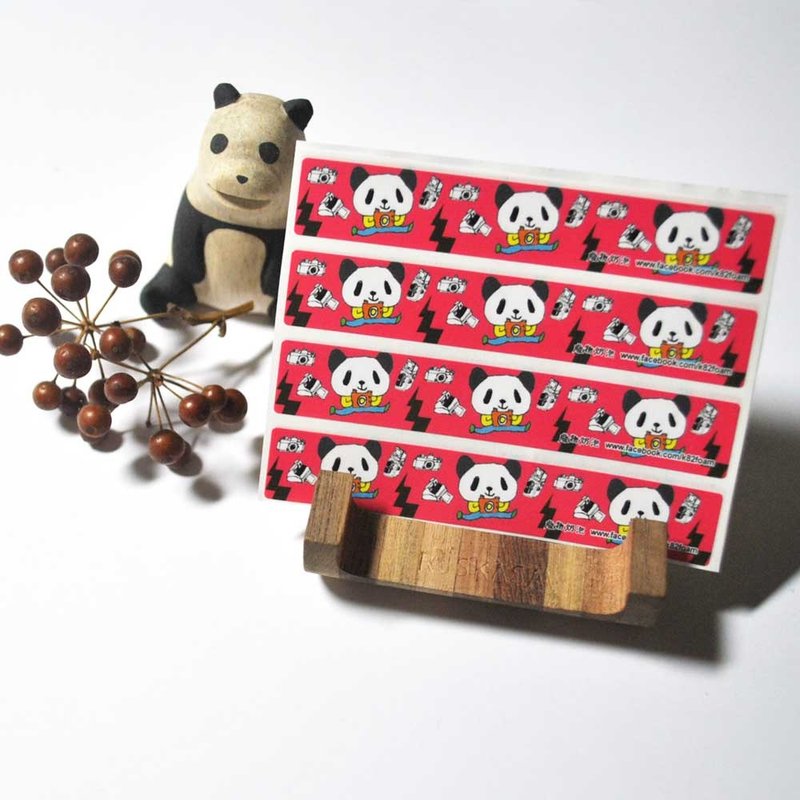 k82废物奶泡／熊猫长长贴纸 - 贴纸 - 其他材质 红色
