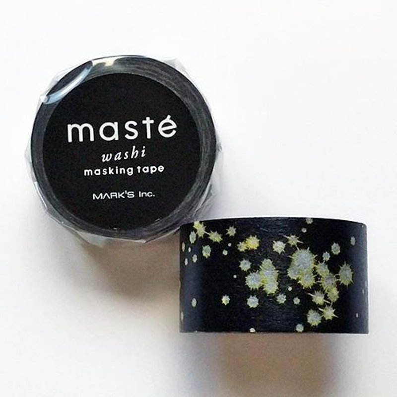 maste 和纸胶带 Winter Xmas【黑夜光点 (MST-MKT37-C)】 - 纸胶带 - 纸 黑色