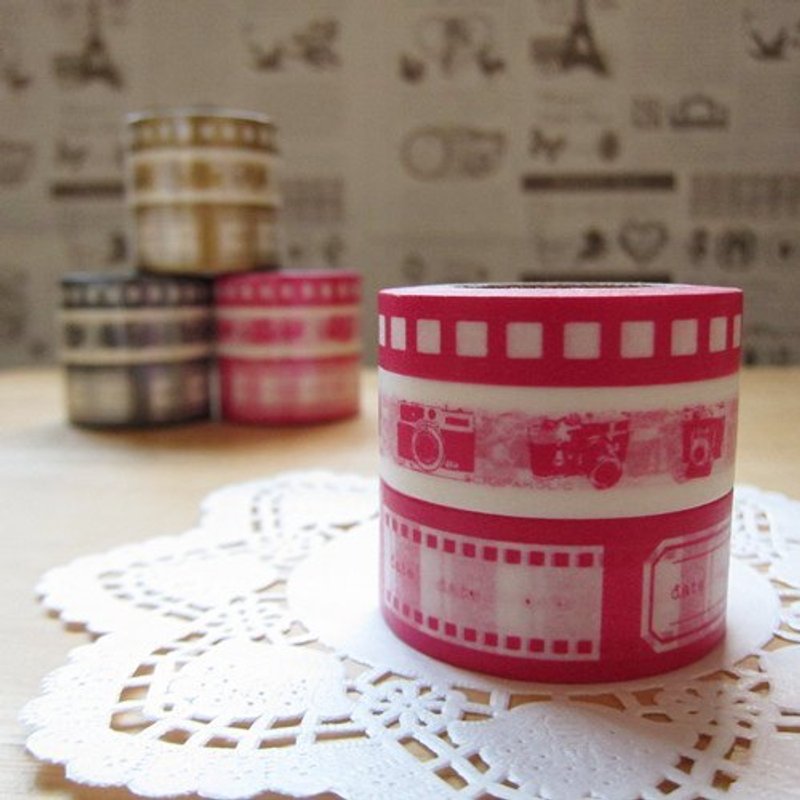 maste Masking Tape 和纸胶带 3卷装【摄影-桃红(MSG-MKT07-PK)】 - 纸胶带 - 纸 粉红色