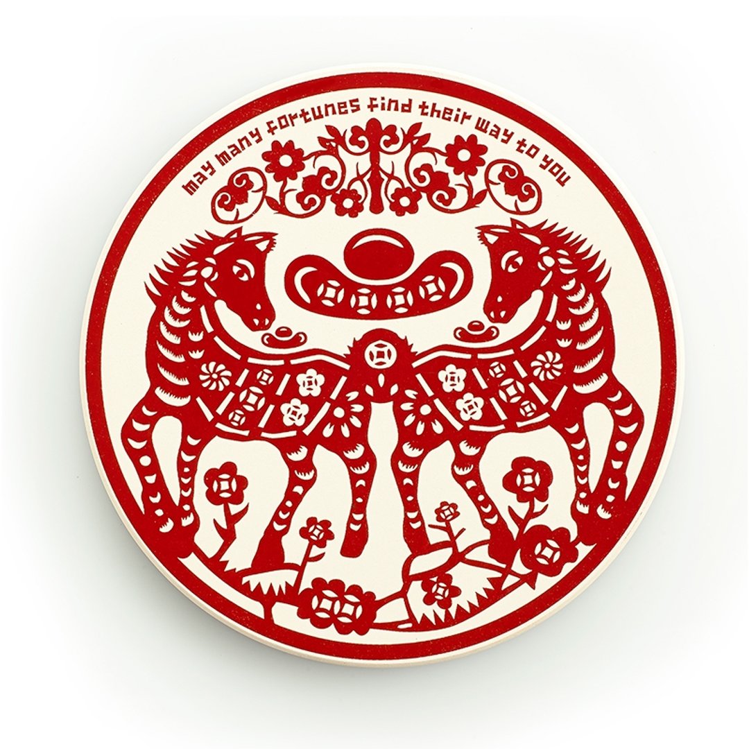 “马上银(赢)”吸水杯垫 (开运版) - 杯垫 - 其他材质 红色