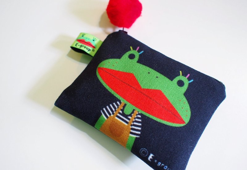 E*group 小方块包 双面设计  阿蛙 田野 黑 零钱包 钥匙包 卡片包 - 零钱包 - 其他材质 
