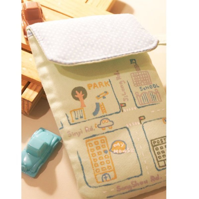 手绘my house 地图手机袋(浅绿+浅蓝点点)可定制 - 其他 - 其他材质 绿色