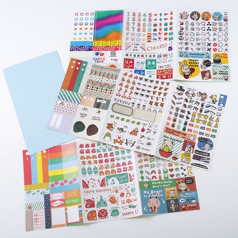 《Foufou》- 九入手帐贴纸组合包-v.4 - 贴纸 - 纸 多色