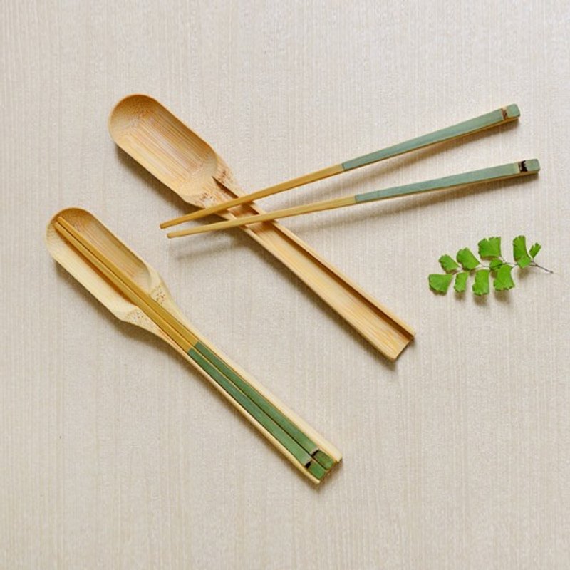 保青竹餐具组-汤筷组合 - 餐刀/叉/匙组合 - 竹 绿色