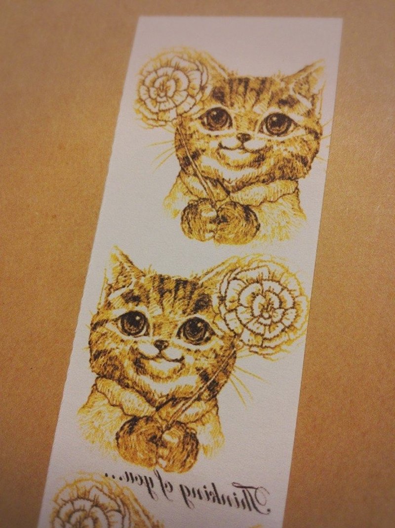 New Thinking of you...金色镜射版_大卫画猫_限量纸胶带 - 纸胶带 - 纸 黄色
