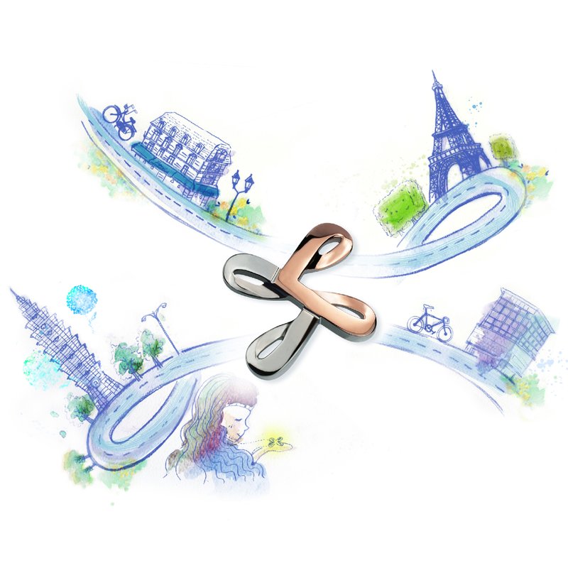 金点设计奖【相知 Chemistry】316L 玫瑰金白钢项链 - 项链 - 其他金属 灰色