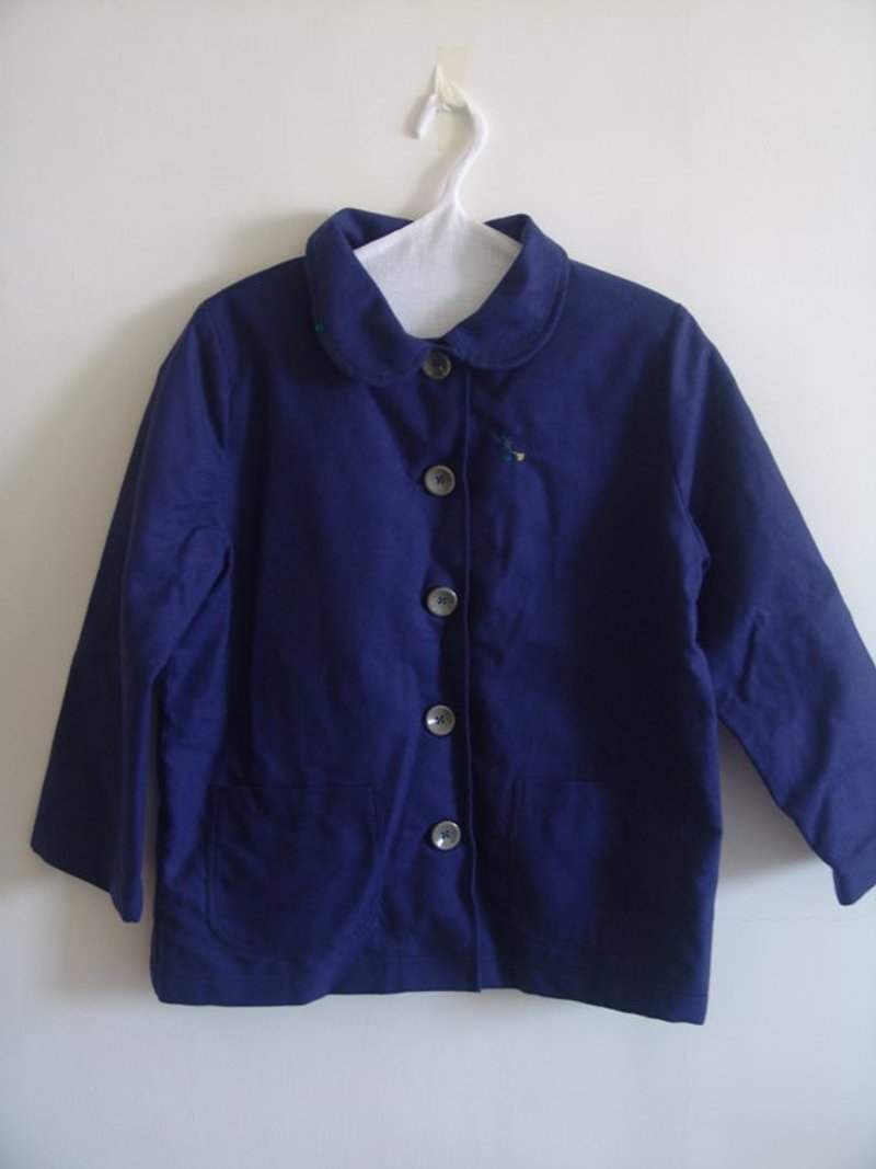 冬天蓝外套-猫抓到鱼 - 女装休闲/机能外套 - 绣线 蓝色