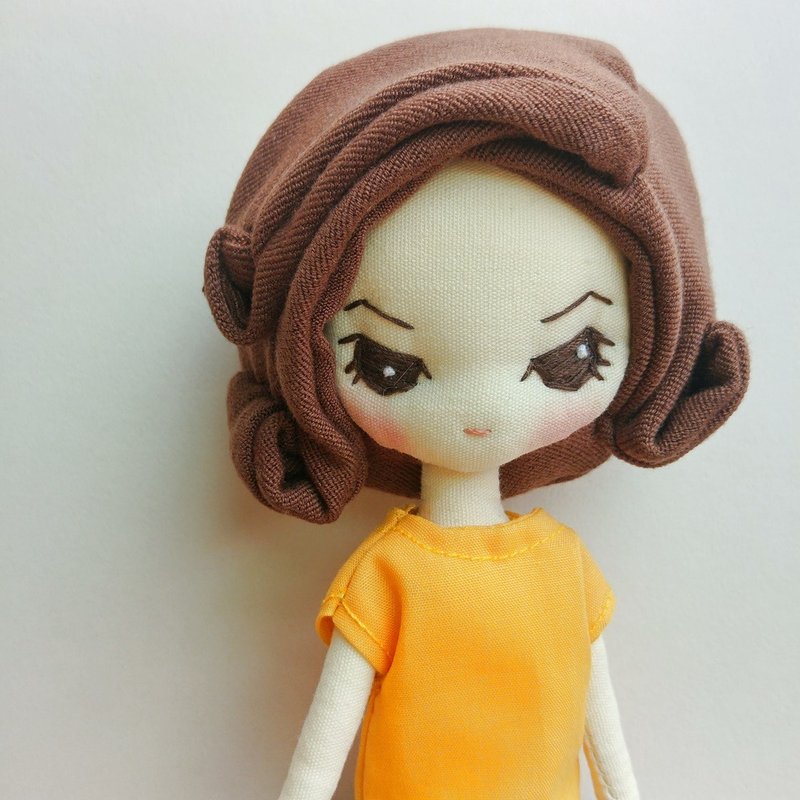 撞色蓬蓬裙女孩(黄色上衣，紫色裙子) - 其他 - 其他材质 黄色