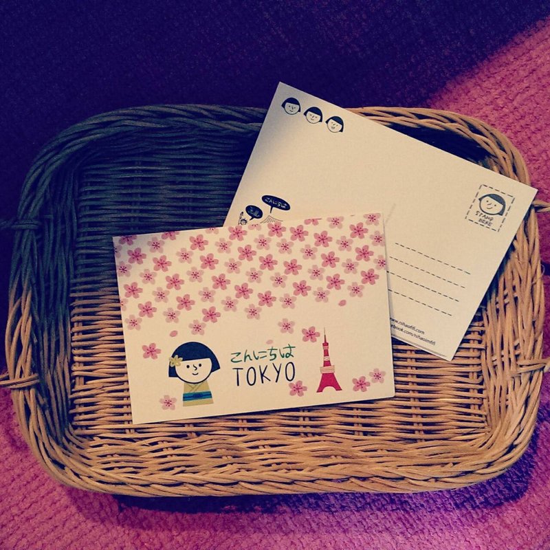 FiFi城市系列明信片－东京樱花季 - 卡片/明信片 - 纸 白色