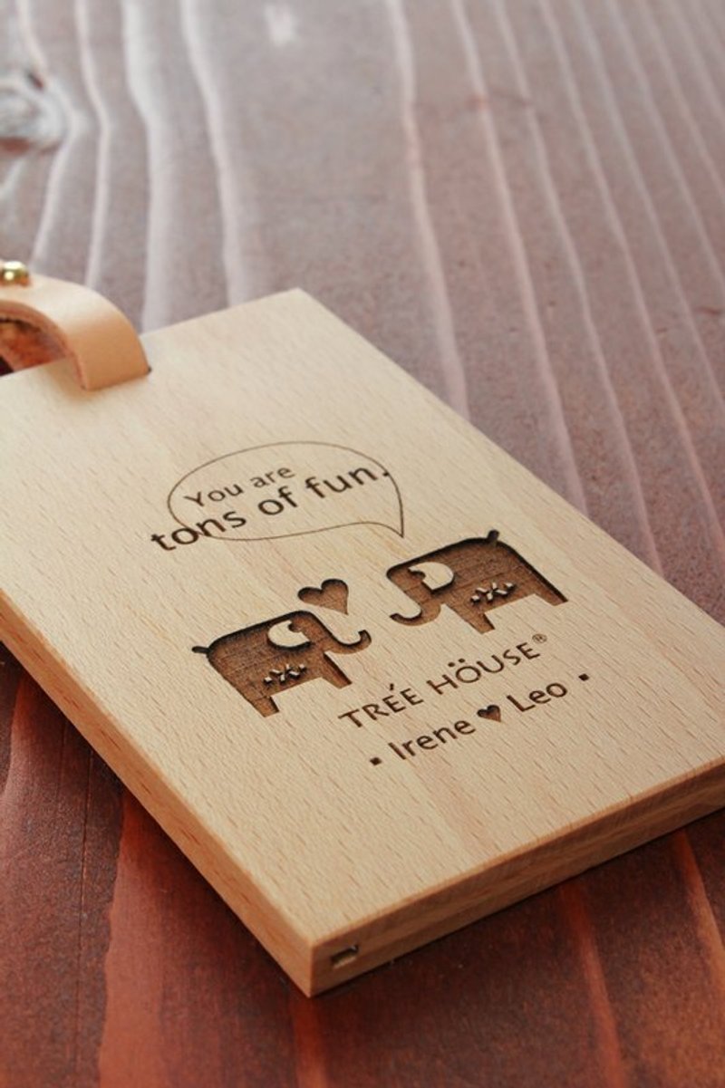 木制悠游卡套-You are tons of fun. - 证件套/卡套 - 木头 咖啡色