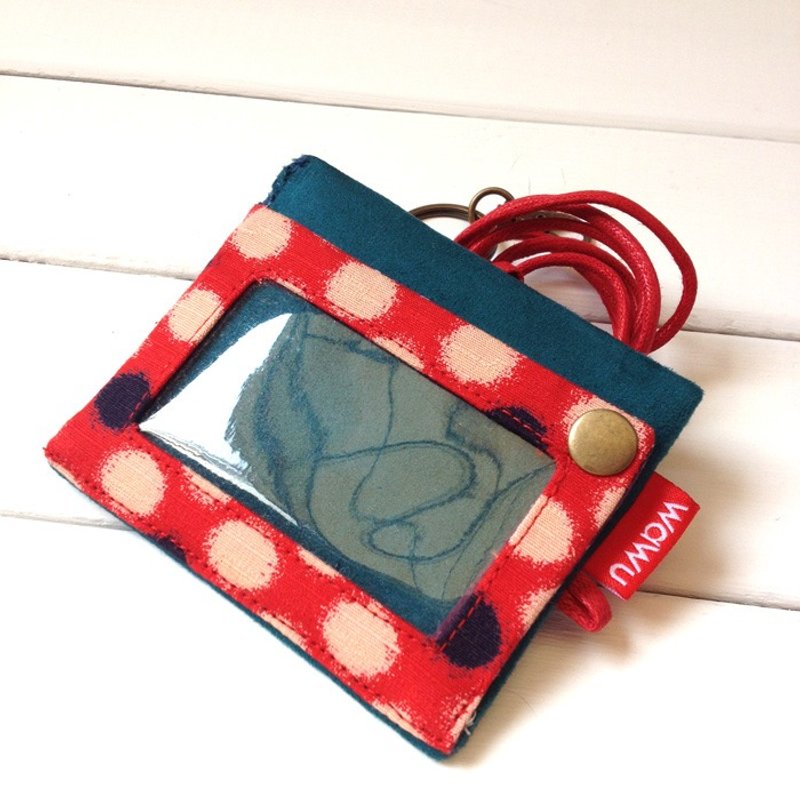 三用证件零钱套 (红豆) 日布 接单生产* - 证件套/卡套 - 棉．麻 蓝色