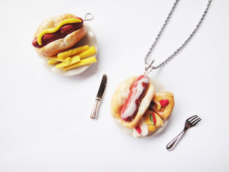 早安 - 早餐项链 - 项链 - 粘土 绿色