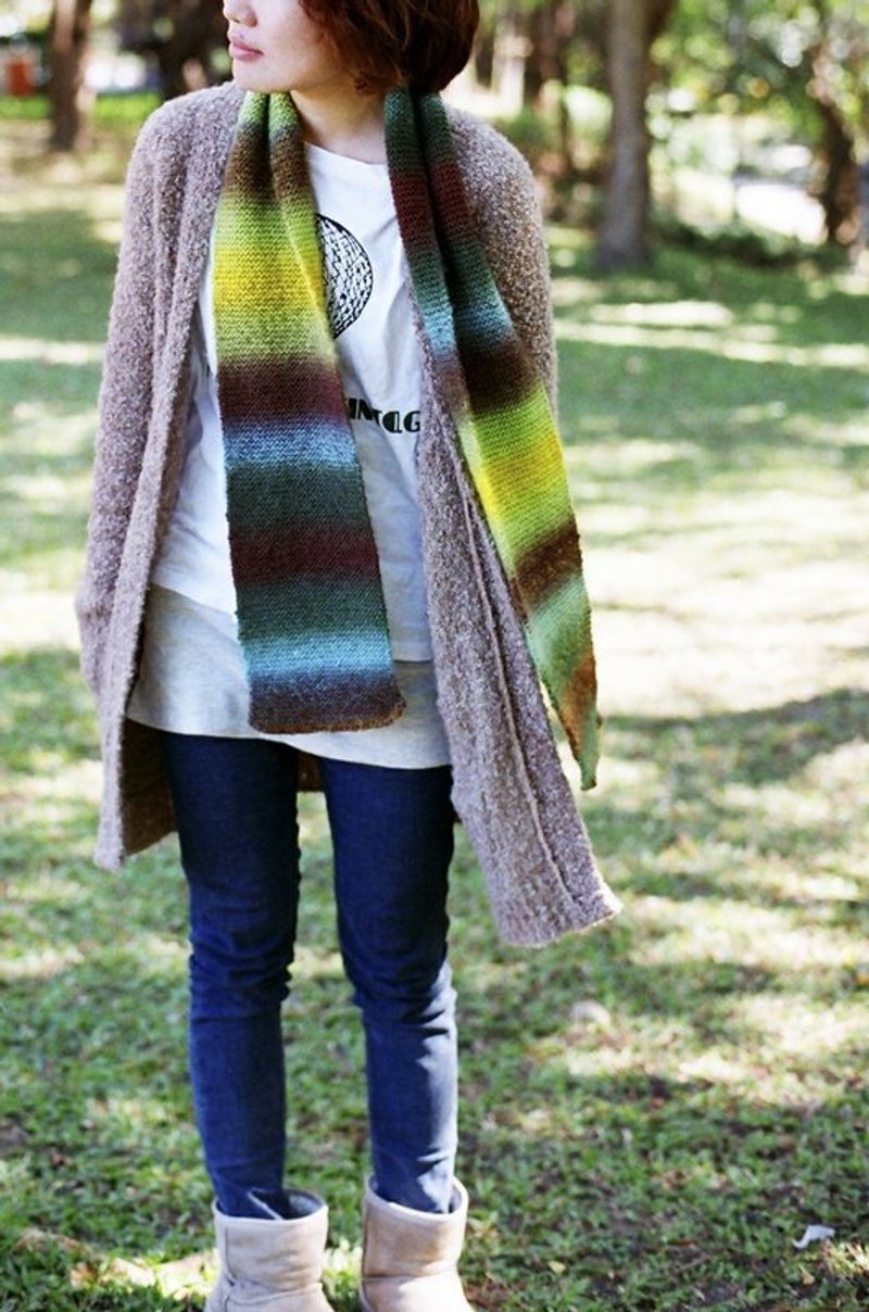 炒青菜汤太多纯手工围巾/可客制围巾 - 丝巾 - 其他材质 绿色