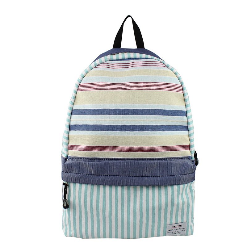 海洋条纹后背包【am-0216】 - 后背包/双肩包 - 环保材料 蓝色