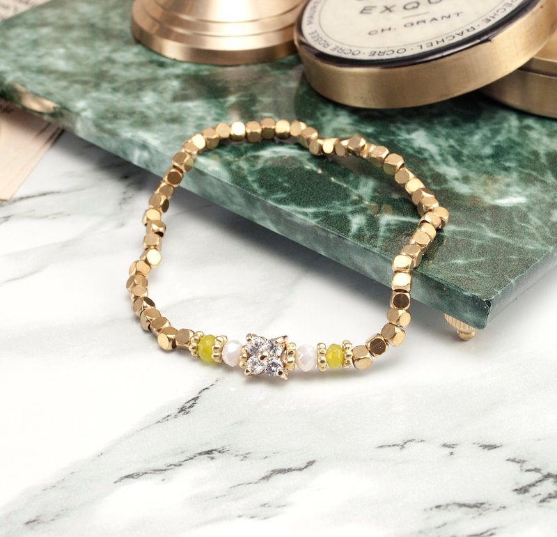 // La Don // 【弹性黄铜手链-幸运草】 - 手链/手环 - 其他金属 金色