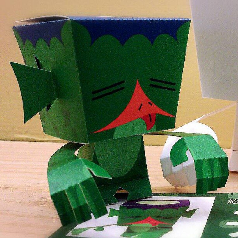 韵田玩创[小河童]纸公仔彩绘手作DIY-万圣节主题可爱怪物角色系列12/12-一份两张 - 木工/竹艺/纸艺 - 纸 蓝色