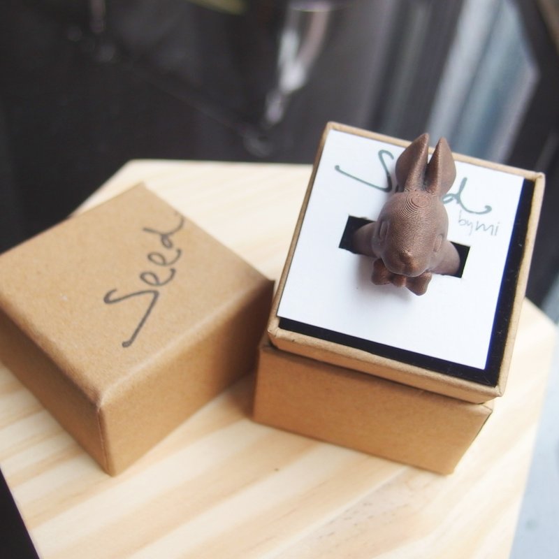 立体打印 ~ 兔仔戒指 - 戒指 - 其他金属 红色