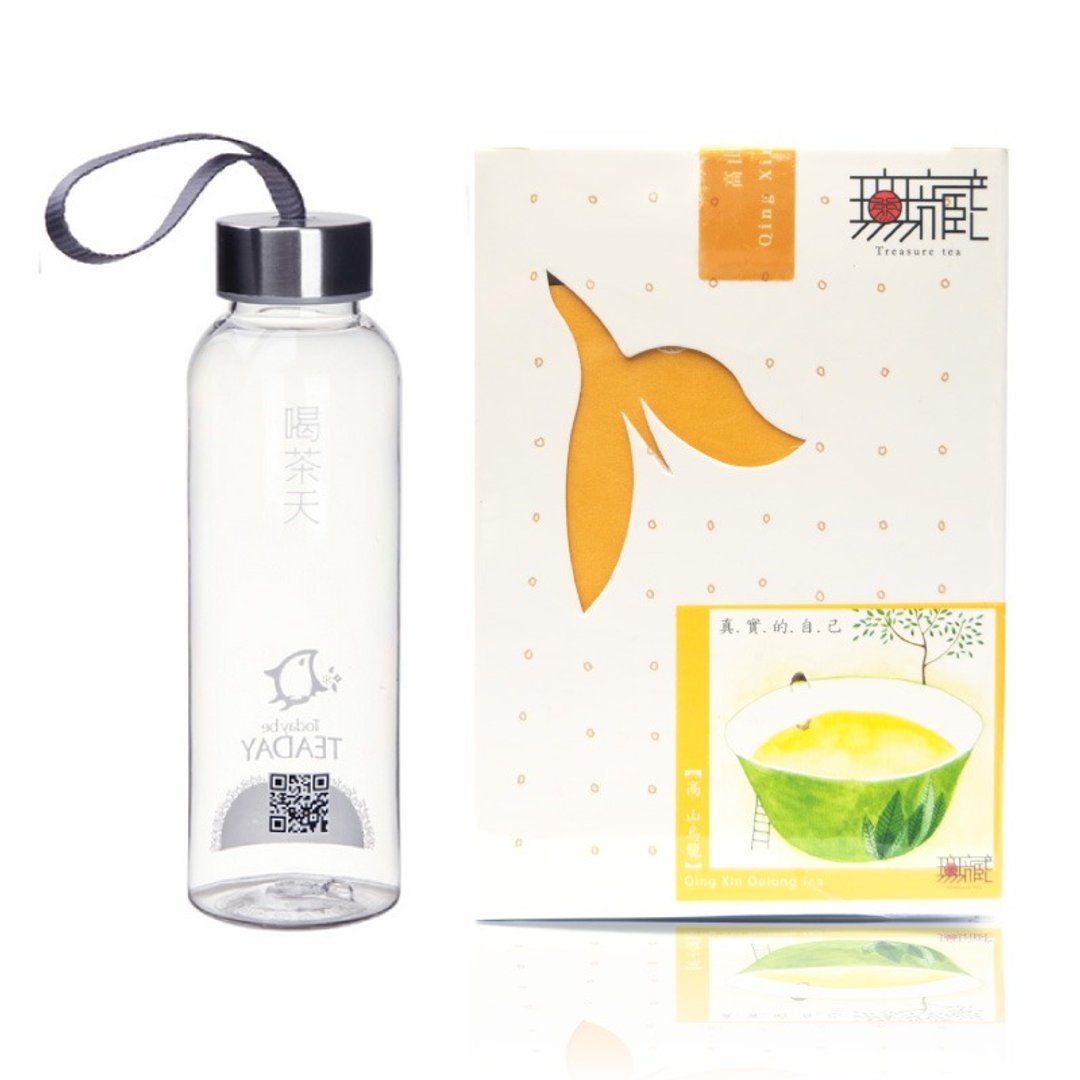 【简单泡茶组】阿里山高山乌龙◆10入三角茶包+随身耐热瓶◆ - 茶 - 其他材质 绿色