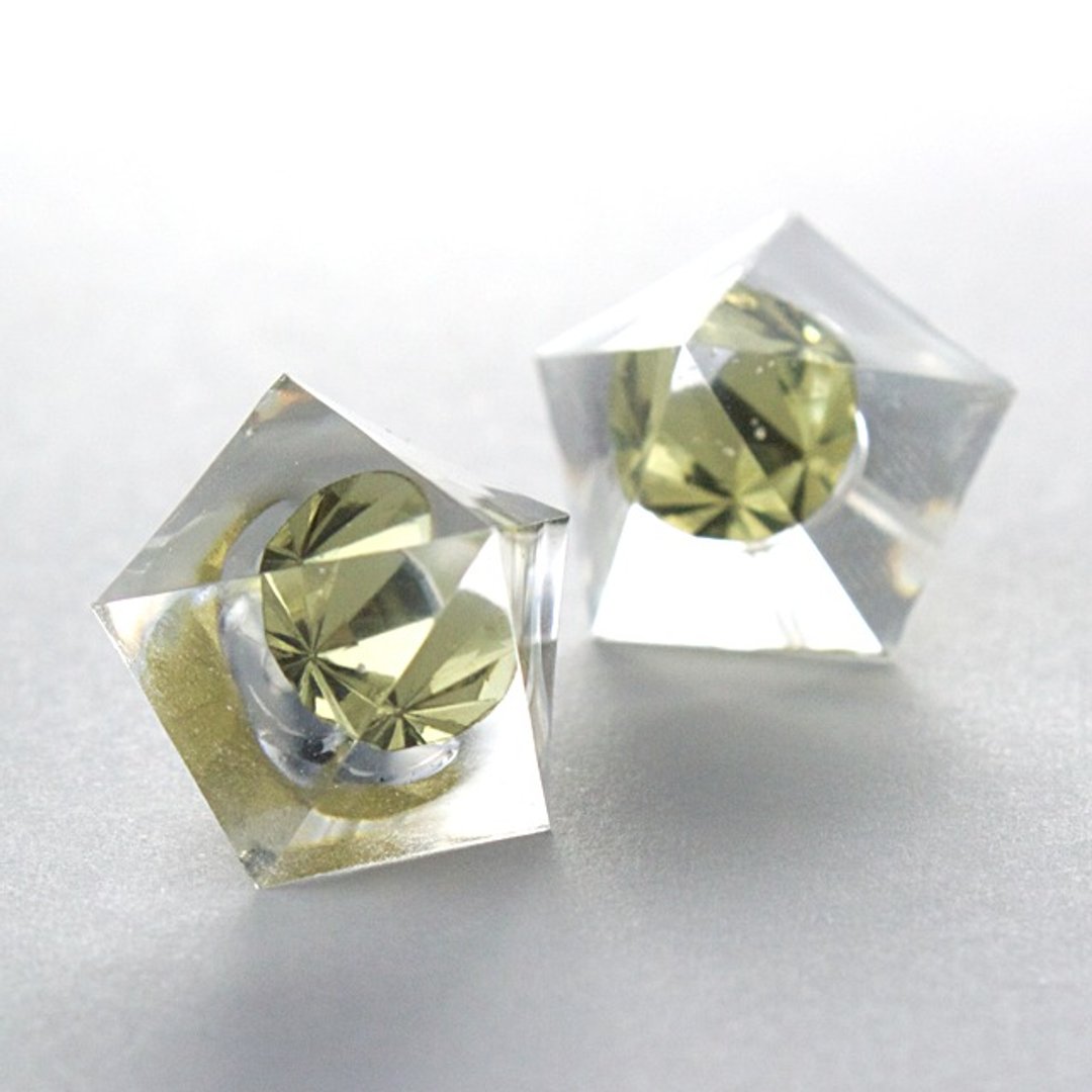 Pentagon earrings (Bijou yellow) - 耳环/耳夹 - 其他材质 黄色