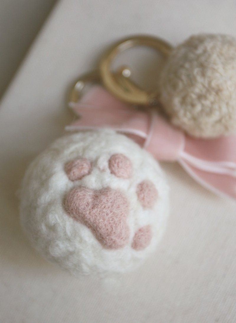 超萌猫爪肉垫钥匙圈 - 钥匙链/钥匙包 - 羊毛 粉红色