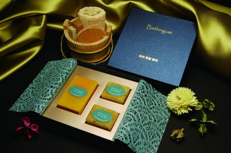 Bathingcat 沐浴猫手工皂礼盒--蓝调爵士-- - 香薰/精油/线香 - 植物．花 