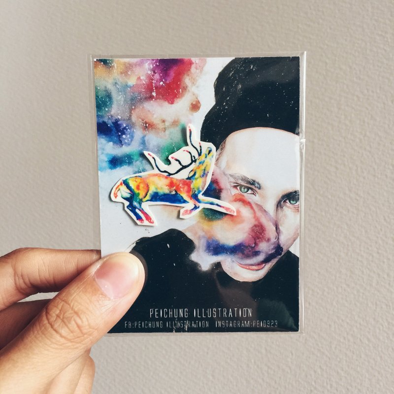 纹身贴纸鹿 A - 纹身贴 - 纸 紫色